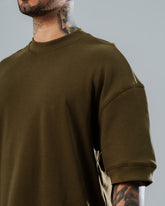 Camiseta Básica Oversize Verde Militar - 300 Gramos